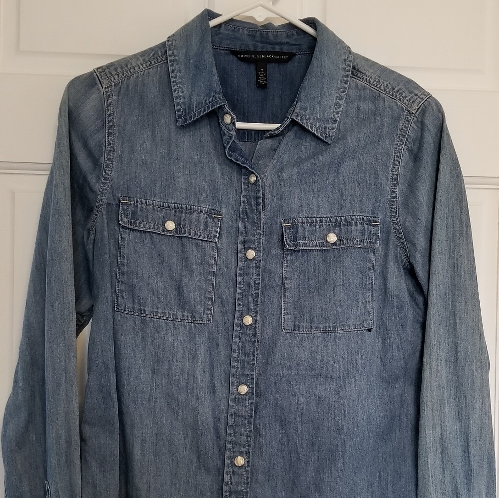 White House Black Market Jean Shirt (sz 4)